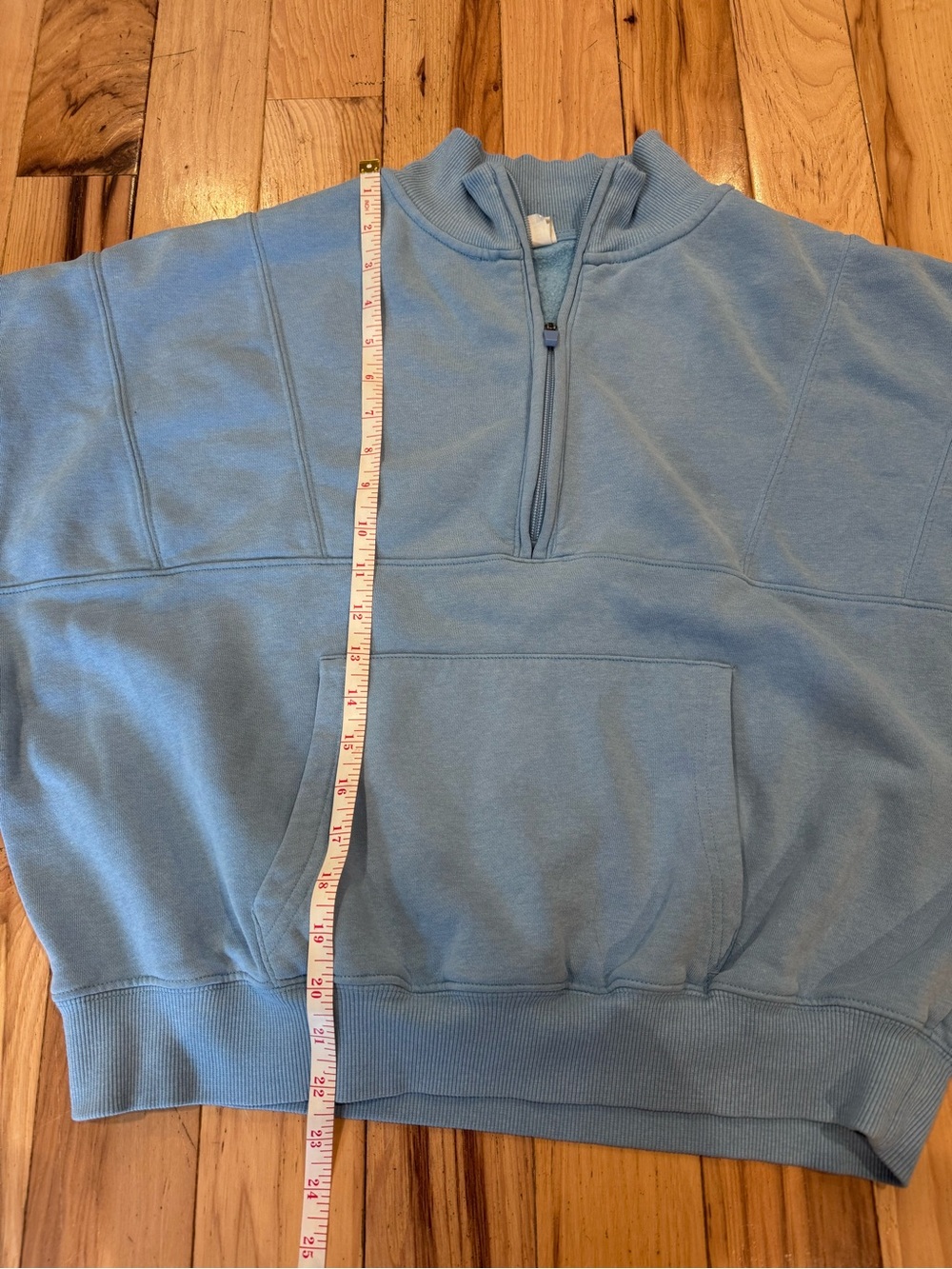 Yogalicious Women's Light Blue Half-Zip Pullover Sweatshirt - Picture 5 of 6